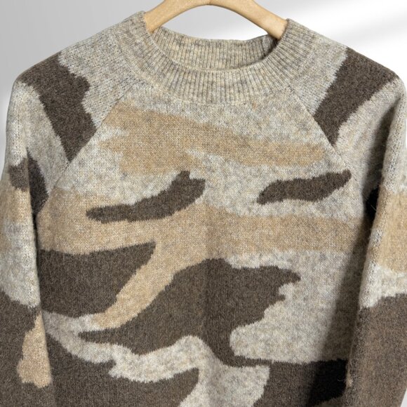RD Style Anthropologie Brown/Tan Camo Pullover Sweater | Size XS - Picture 2 of 3